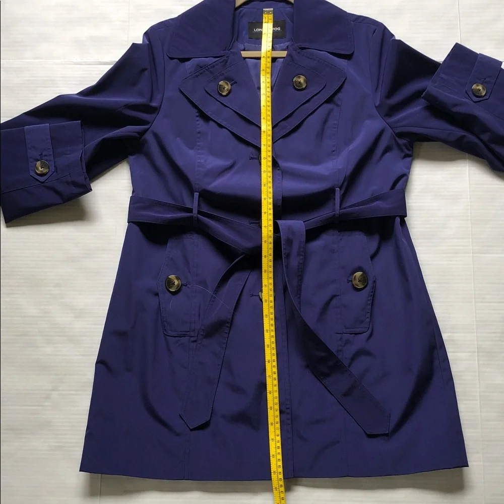 London Fog Navy Blue Trench Coat Size M, excellent - Picture 8 of 9